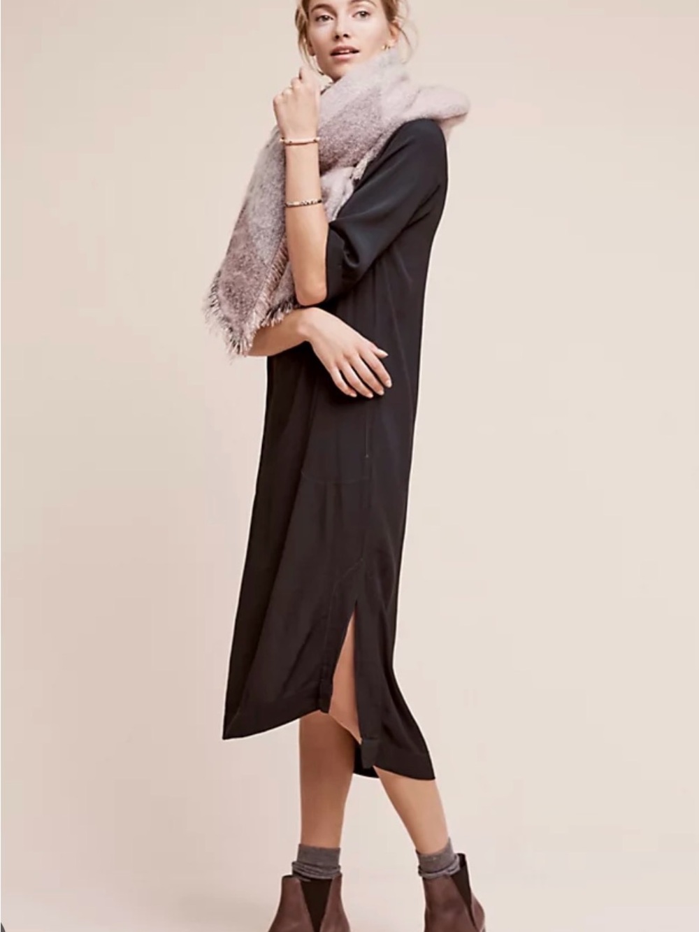 Anthropologie  Holding Horses Greaca Midi Dress with Side Slit